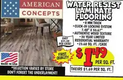 Ollie's WATER RESIST LAMINATE FLOORING offer