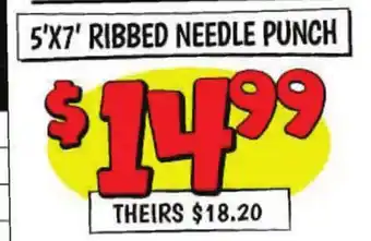 Ollie's 5'X7 RIBBED NEEDLE PUNCH offer