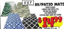 Ollie's RV/PATIO MATS 5' X 7' offer