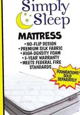 Ollie's Simply Sleep TWIN MATTRESS offer