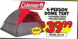 Ollie's Coleman 4-PERSON DOME TENT offer