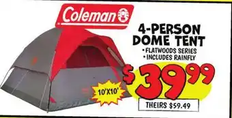 Ollie's Coleman 4-PERSON DOME TENT offer