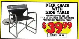 Ollie's DECK CHAIR WITH SIDE TABLE offer