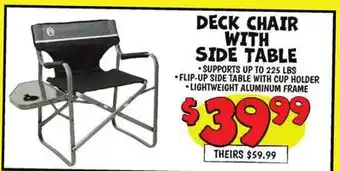 Ollie's DECK CHAIR WITH SIDE TABLE offer