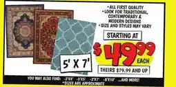 Ollie's 5'X7' CARPET offer