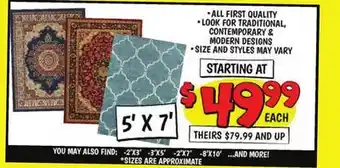 Ollie's 5'X7' CARPET offer