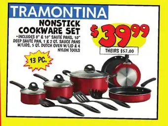 Ollie's TRAMONTINA NONSTICK COOKWARE SET offer