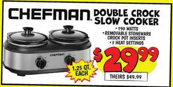 Ollie's CHEFMAN DOUBLE CROCK SLOW COOKER offer