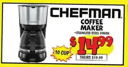 Ollie's CHEFMAN COFFEE MAKER offer