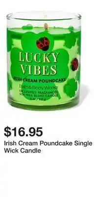 Bath & Body Works Irish Cream Poundcake Single Wick Candle offer