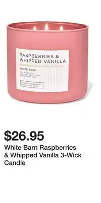 Bath & Body Works White Barn Raspberries & Whipped Vanilla 3-Wick Candle offer