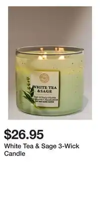 Bath & Body Works White Tea & Sage 3-Wick Candle offer