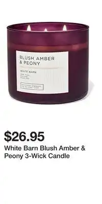 Bath & Body Works White Barn Blush Amber & Peony 3-Wick Candle offer