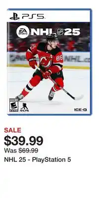 Game Stop NHL 25 - PlayStation 5 offer