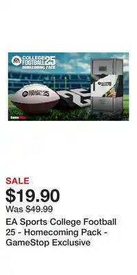 Game Stop EA Sports College Football 25 - Homecoming Pack - GameStop Exclusive offer