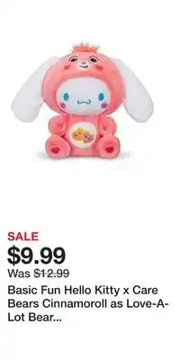 Game Stop Basic Fun Hello Kitty x Care Bears Cinnamoroll as Love-A-Lot Bear 9-in Plush offer