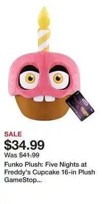 Game Stop Funko Plush: Five Nights at Freddy's Cupcake 16-in Plush GameStop Exclusive offer