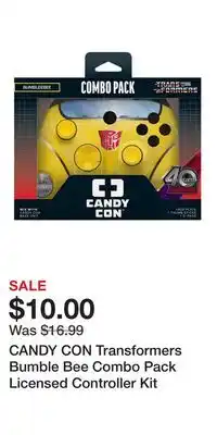 Game Stop CANDY CON Transformers Bumble Bee Combo Pack Licensed Controller Kit offer