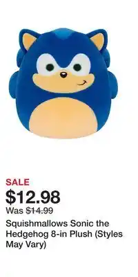 Game Stop Squishmallows Sonic the Hedgehog 8-in Plush (Styles May Vary) offer