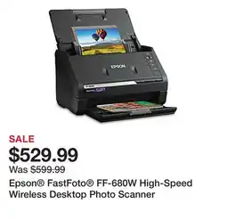 Office Depot Epson FastFoto FF-680W High-Speed Wireless Desktop Photo Scanner offer