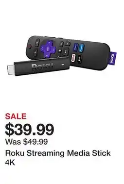 Office Depot Roku Streaming Media Stick 4K offer