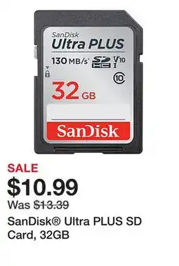 Office Depot SanDisk Ultra PLUS SD Card, 32GB offer