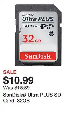 Office Depot SanDisk Ultra PLUS SD Card, 32GB offer