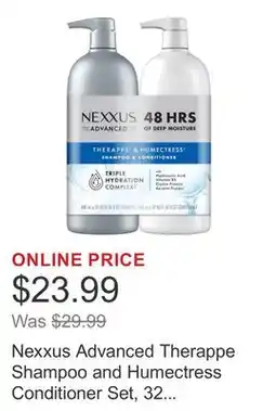 Costco Nexxus Advanced Therappe Shampoo and Humectress Conditioner Set, 32 fl oz offer