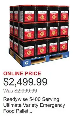 Costco Readywise 5400 Serving Ultimate Variety Emergency Food Pallet (5,400 Total Servings) offer