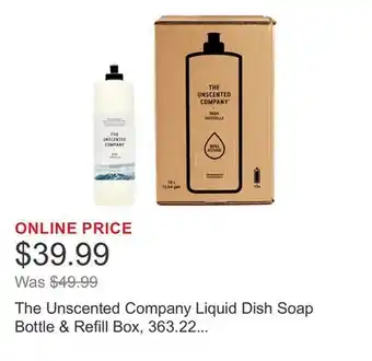 Costco The Unscented Company Liquid Dish Soap Bottle & Refill Box, 363.22 fl oz offer