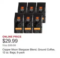 Costco Copper Moon Stargazer Blend, Ground Coffee, 12 oz. Bags, 6-pack offer