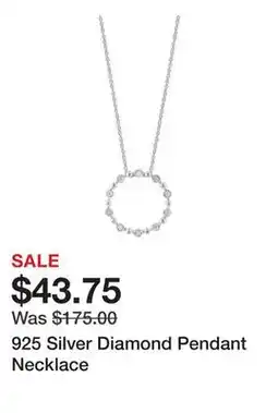 Belk 925 Silver Diamond Pendant Necklace offer