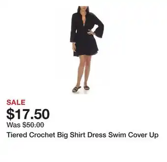 Belk Tiered Crochet Big Shirt Dress Swim Cover Up offer