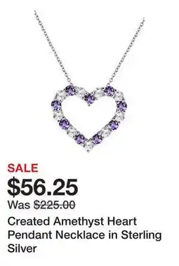 Belk Created Amethyst Heart Pendant Necklace in Sterling Silver offer