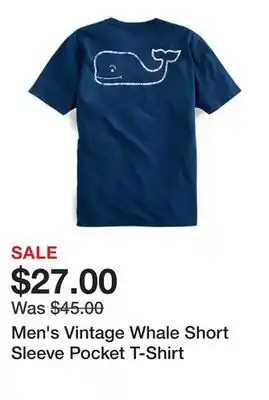 Belk Men's Vintage Whale Short Sleeve Pocket T-Shirt offer