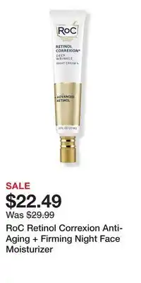 Ulta Beauty RoC Retinol Correxion Anti-Aging + Firming Night Face Moisturizer offer