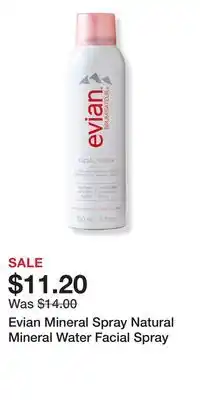 Ulta Beauty Evian Mineral Spray Natural Mineral Water Facial Spray offer