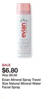 Ulta Beauty Evian Mineral Spray Travel Size Natural Mineral Water Facial Spray offer