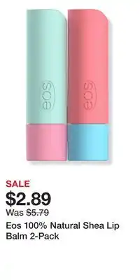 Ulta Beauty Eos 100% Natural Shea Lip Balm 2-Pack offer