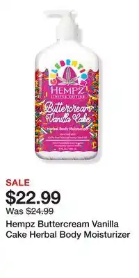 Ulta Beauty Hempz Buttercream Vanilla Cake Herbal Body Moisturizer offer