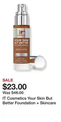 Ulta Beauty IT Cosmetics Your Skin But Better Foundation + Skincare offer