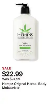 Ulta Beauty Hempz Original Herbal Body Moisturizer offer