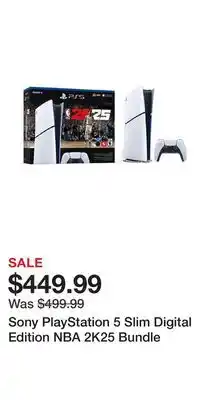 Game Stop Sony PlayStation 5 Slim Digital Edition NBA 2K25 Bundle offer