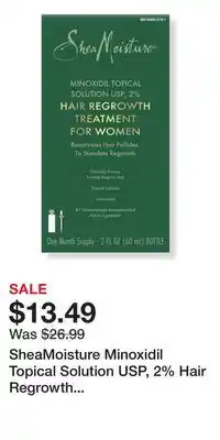 Ulta Beauty SheaMoisture Minoxidil Topical Solution USP, 2% Hair Regrowth Treatment for Women offer