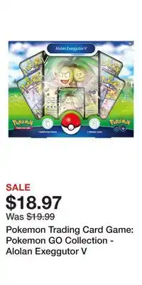 Game Stop Pokemon Trading Card Game: Pokemon GO Collection - Alolan Exeggutor V offer