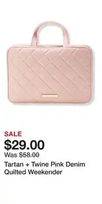 Ulta Beauty Tartan + Twine Pink Denim Quilted Weekender offer