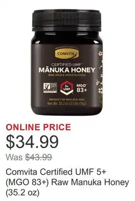 Costco Comvita Certified UMF 5+ (MGO 83+) Raw Manuka Honey (35.2 oz) offer