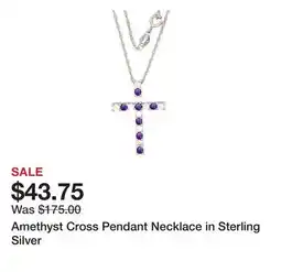 Belk Amethyst Cross Pendant Necklace in Sterling Silver offer