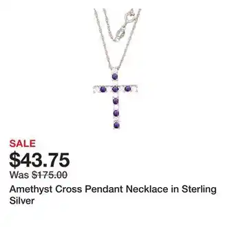 Belk Amethyst Cross Pendant Necklace in Sterling Silver offer