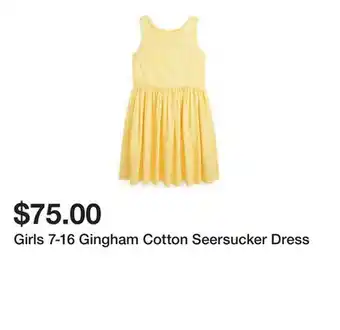 Belk Girls 7-16 Gingham Cotton Seersucker Dress offer